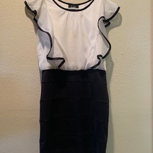 white & black formal dress (kids: size 12)